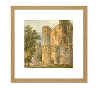 Artery8 Girtin The Gatehouse Of Battle Abbey Sussex 1794 Painting 8X8 Inch Square Wooden Framed Wall Art Print Picture with Mount