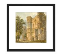 Artery8 Girtin The Gatehouse Of Battle Abbey Sussex 1794 Painting 8X8 Inch Square Wooden Framed Wall Art Print Picture with Mount in Black Artery8 Black