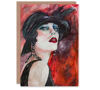 Artery8 Greeting Card Glamorous Flapper Girl Portrait 1920s Scarlet For Her Woman Birthday Card