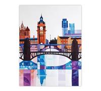 Artery8 Glasgow Colourful Geometric Skyline Cityscape Living Room Large Wall Art Poster Print Thick Paper 18X24 Inch