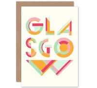 Artery8 Glasgow Colourful Word Sealed Greeting Card Plus Envelope Blank inside