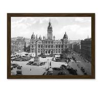 Artery8 Glasgow George Square Scotland Vintage Historic A4 Artwork Framed Wall Art Print in Brown Artery8 Brown