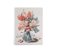 Artery8 Glass Vase With Spring Flowers Johan Teyler Canvas Wall Art in White | Size: W24" x H32" Artery8 White W24" x H32"