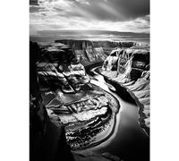 Artery8 Glen Canyon Colorado River Bend Black and White Photograph High Contrast Dramatic Landscape Large Wall Art Poster Print Thick Paper 18X24 Inch