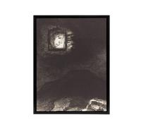 Artery8 Glimmering Head Suspended Redon Vintage Black Framed Canvas Wall Art in Grey | Size: W18" x H24" Artery8 Grey W18" x H24"