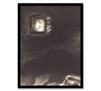 Artery8 Glimmering Head Suspended Redon Vintage Framed Wall Art Print in Grey | Size: W12" x H16" Artery8 Grey W12" x H16"