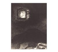 Artery8 Glimmering Head Suspended Redon Vintage Wall Art Print Poster in Grey | Size: W12" x H16" Artery8 Grey W12" x H16"