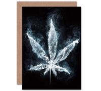 Artery8 Glowing Smoke Hash Leaf Greetings Card in Black Artery8 Black