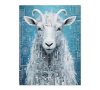 Artery8 Goat Robot Hybrid Secret Military Schematic Blueprint Futuristic Complex Arcane Manuscript Gift For Him Man Cave Extra Large XL Wall Art Poster Print
