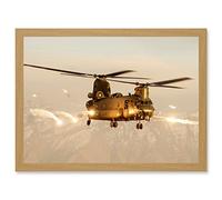 Artery8 Goddard Military UK RAF Chinook Helicopter Photo Artwork Framed Wall Art Print A4