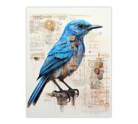 Artery8 Gods Blueprint For Birds Avian Unclassified Creation Files Doc 332 Design Schematic Gift For Him Man Cave Unframed Wall Art Print Poster Home Artery8 Multicolor W12" x H16"