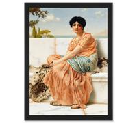 Godward Reverie Days Of Sappho Antiquity Painting Artwork Framed Wall Art Print A4 Artery8 Black One Size
