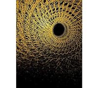 Artery8 Gold Effect Yellow Black Chain Link Spiral Abstract Unframed Wall Art Print Poster Home Decor Premium