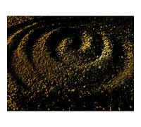 Artery8 Gold Effect Yellow Black Dirt Spiral Abstract Premium Wall Art Canvas Print 18X24 Inch