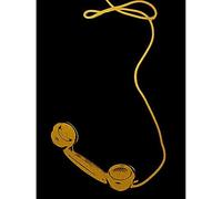 Artery8 Gold Effect Yellow Black Rotary Telephone Phone Call Me Unframed Art Print Poster Wall Decor 12x16 inch