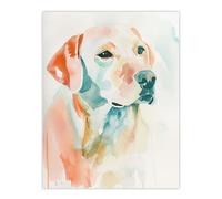 Artery8 Golden Labrador Dog Lover Watercolour Portrait Living Room Large Wall Art Poster Print Thick Paper 18X24 Inch