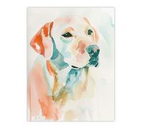 Artery8 Golden Labrador Dog Lover Watercolour Portrait Wall Art Print | Size: W12" x H16" Artery8 Multicolor W12" x H16"