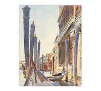 Artery8 Gondola Moorings on the Grand Canal Sargent Wall Art Poster Print | Size: W24" x H32" Artery8 Multicolor W24" x H32"