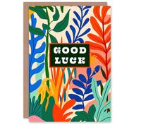 Artery8 Good Luck Card Plant Lover Fun Bold Jungle Leaves Nature Artery8 Multicolor
