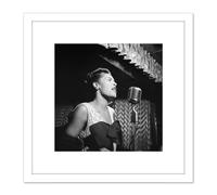 Artery8 Gottlieb Jazz Legend Singer Billie Holiday 1947 Photo 8X8 Inch Square Wooden Framed Wall Art Print Picture with Mount in White Artery8 White