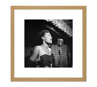 Artery8 Gottlieb Jazz Legend Singer Billie Holiday 1947 Photo 8X8 Inch Square Wooden Framed Wall Art Print Picture with Mount in Light Oak Artery8 Light Oak