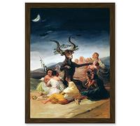Artery8 Goya Witches Sabbath Painting Fantasy Landscape A4 Artwork Framed Wall Art Print