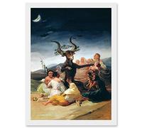 Artery8 Goya Witches Sabbath Painting Fantasy Landscape A4 Artwork Framed Wall Art Print