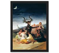 Artery8 Goya Witches Sabbath Painting Fantasy Landscape A4 Artwork Framed Wall Art Print