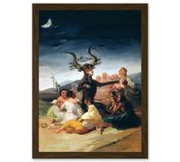 Artery8 Goya Witches Sabbath Painting Fantasy Landscape A4 Artwork Framed Wall Art Print