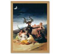 Artery8 Goya Witches Sabbath Painting Fantasy Landscape A4 Artwork Framed Wall Art Print