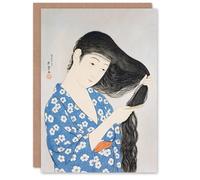 Artery8 Goyo Hashiguchi Japanese Art Card Woman Combing Her Hair