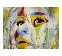 Artery8 Graffiti Woman Face Multicolour XL Giant Panel Poster (8 Sections)