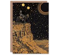 Artery8 Grand Canyon Cowboy Surreal Landscape Design Blank For Him Or Her Art Birthday Card