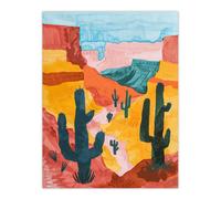 Artery8 Grand Canyon Saguaro Cactus Arizona Landscape Wall Art Print | Size: W12" x H16" Artery8 Multicolor W12" x H16"