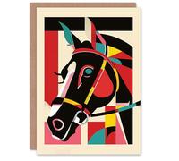 Artery8 Grand National Horse Racing Race Bold Geometric For Him Man Birthday Personalised Card