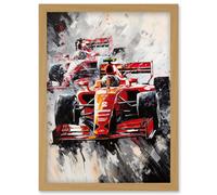 Artery8 Grand Prix Track Circuit Cars Racing Paint Splat Artwork Framed Wall Art Print A4