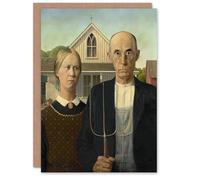 Artery8 Grant Wood Art Card American Gothic Midwestern Farmers