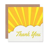 Artery8 Gratitude Thanks Sunbeam Clouds Thank You Card Artery8 Multicolor