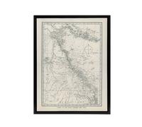 Artery8 Great Barrier Reef Area Chart Map Kent Framed Canvas Wall Art Print in White | Size: W12" x H16" Artery8 White W12" x H16"