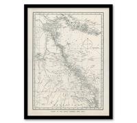 Artery8 Great Barrier Reef Area Chart Map Kent Framed Wall Art Print in White | Size: A4 Artery8 White A4