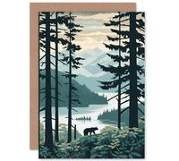 Artery8 Great Bear Rainforest Coastal Mountain Landscape Travel Birthday Sealed Greeting Card Plus Envelope Blank inside