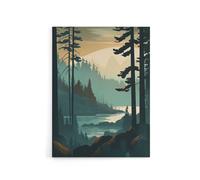 Artery8 Great Bear Rainforest Misty Sunrise Canvas Wall Art Print in Blue | Size: W18" x H24" Artery8 Blue W18" x H24"