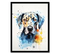 Artery8 Great Dane Lovers Gift Watercolour Pet Portrait Painting Artwork Artwork Framed Wall Art Print A4