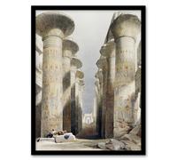 Artery8 Great Hall at Karnak Temple D. Roberts Vintage Framed Wall Art Print | Size: A4 Artery8 Multicolor A4