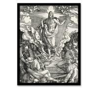 Artery8 Great Passion The Resurrection Durer Framed Wall Art Print in Grey | Size: A4 Artery8 Grey A4