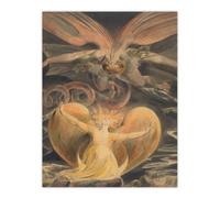 Artery8 Great Red Dragon And Sun Clothed Woman Blake Wall Art Poster Print 12X16"
