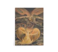 Artery8 Great Red Dragon & Sun Clothed Woman Blake Canvas Wall Art Print | Size: W24" x H32" Artery8 Multicolor W24" x H32"