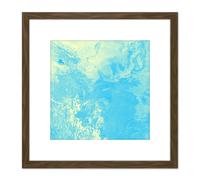 Artery8 Green Blue Cloud Weather Sky 8X8 Inch Square Wooden Framed Wall Art Print Picture with Mount in Brown Artery8 Brown