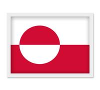 Artery8 Greenland National Flag Patriotic Vexillology World Flags Country Region Poster Artwork Framed Wall Art Print A4