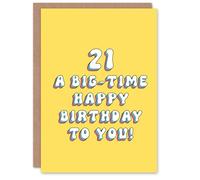 Artery8 Greeting Card 21st Big Time 21 Year Old Milestone For Her Sister Daughter Niece Granddaughter Woman Birthday Card